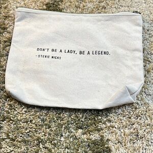 SugarBoo & Co Cosmetic Bag Stevie Nicks Quote on Canvas Design 7”x9” Pouch